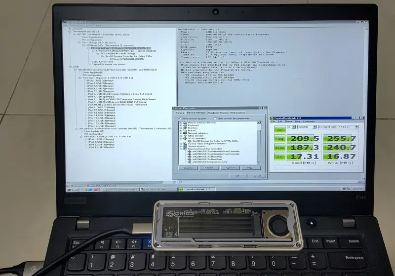 Windows 98 上识别雷电 NVMe 硬盘