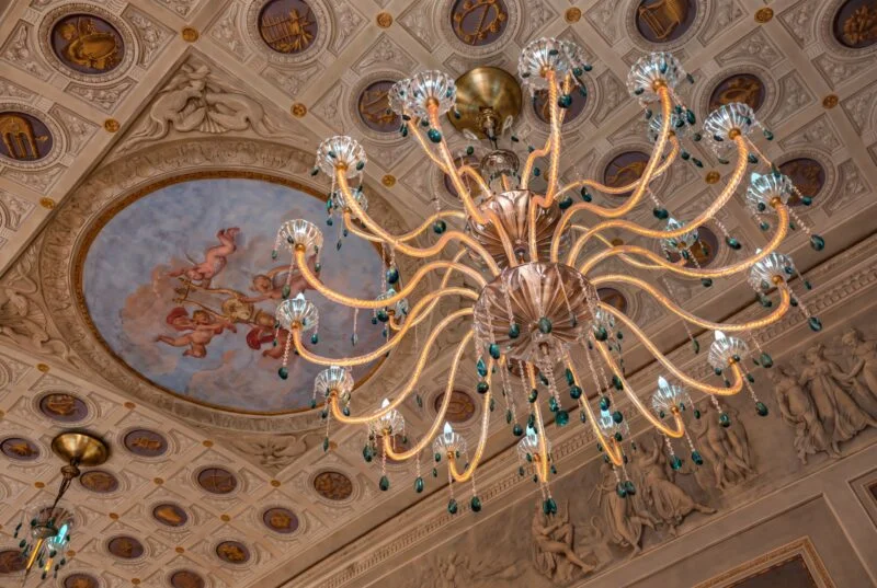 Palazzo Sogni 天花板藻井、黄道图案与吊灯